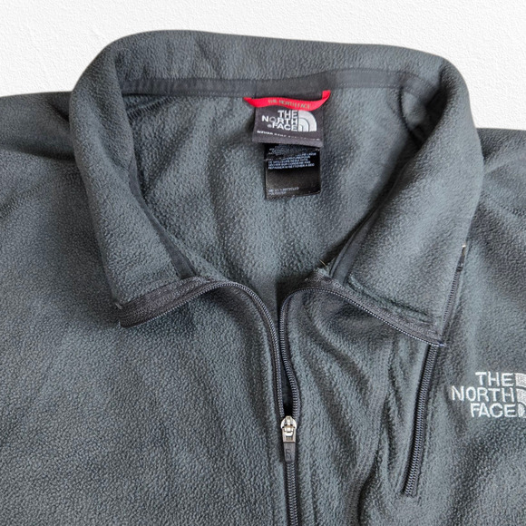 The North Face Dark Grey Quarter Zip Collared Fleece Pullover Sweater Size XL - Picture 7 of 10